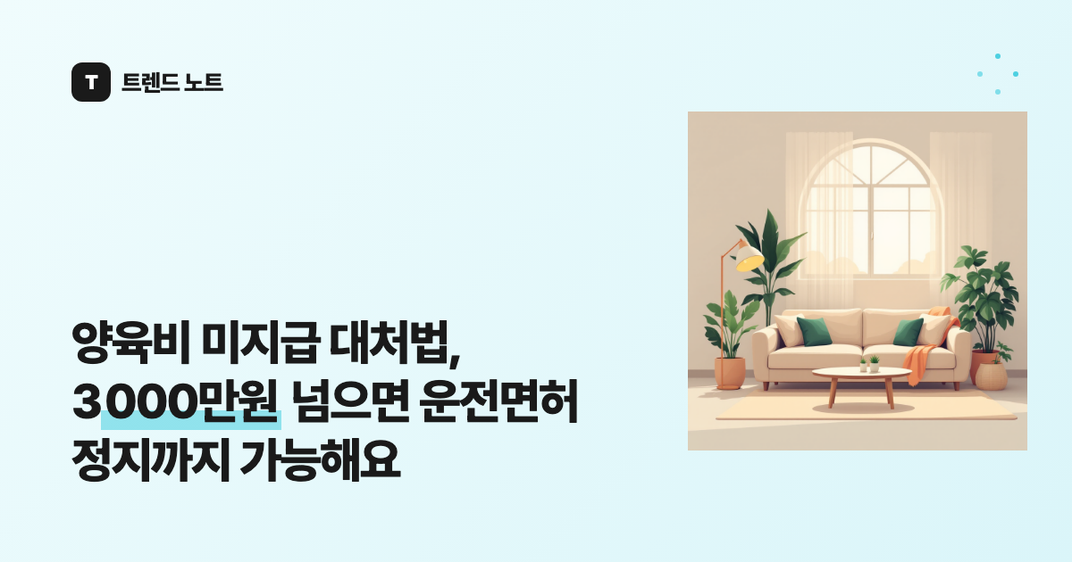 양육비 미지급 대처법, 3000만원 넘으면 운전면허 정지까지 가능해요