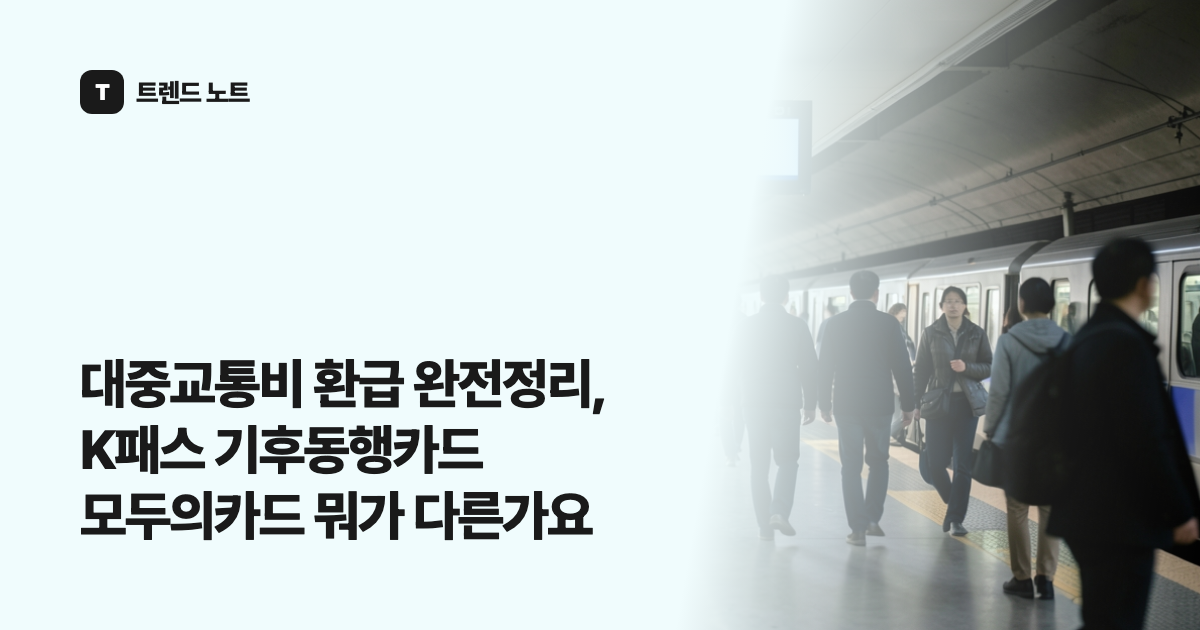 대중교통비 환급 완전정리, K패스 기후동행카드 모두의카드 뭐가 다른가요