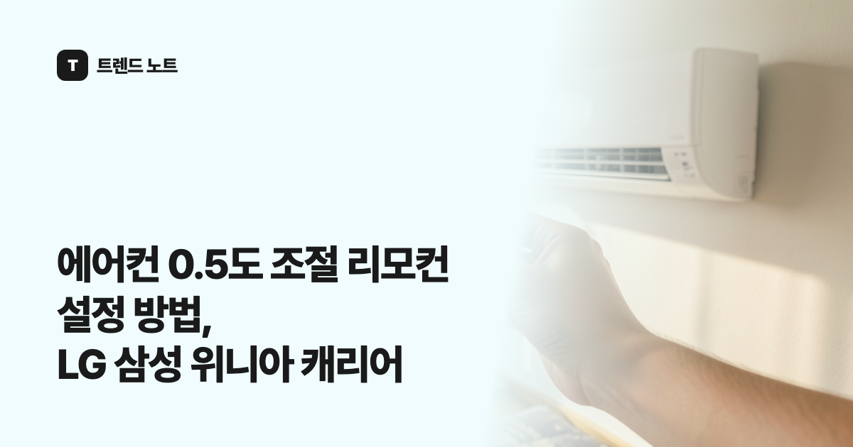 에어컨 0.5도 조절 리모컨 설정 방법, LG 삼성 위니아 캐리어