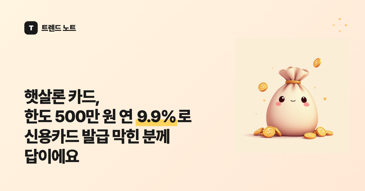 햇살론카드, 신용점수 낮아도 한도 최대 300만 원 받는 정책 신용카드예요