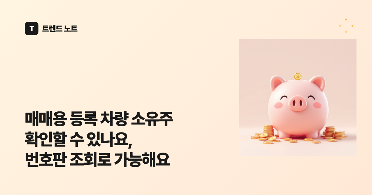 매매용 등록 차량 소유주 확인할 수 있나요, 번호판 조회로 가능해요