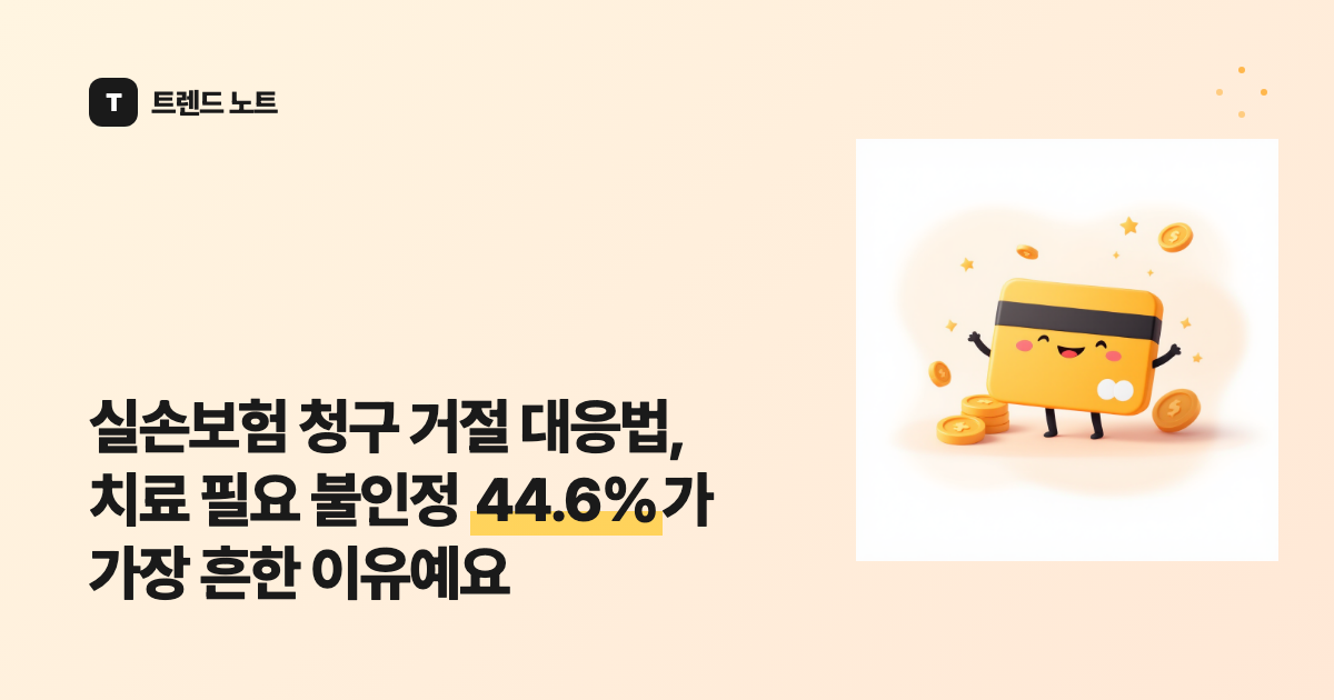 실손보험 청구 거절 대응법, 치료 필요 불인정 44.6%가 가장 흔한 이유예요